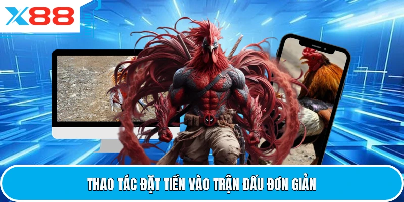 Thao tác đặt tiền vào trận đấu đơn giản